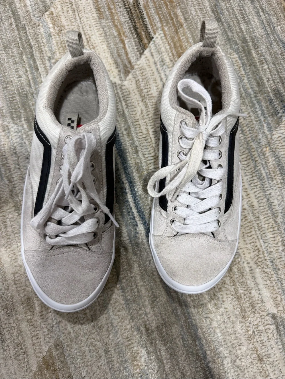 Vans Low-Top Sneakers in Light Cream with Black Accent